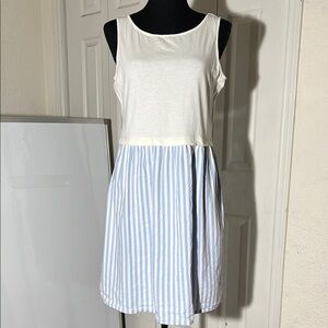Old Navy White Top with Light Blue Striped Mini Dress